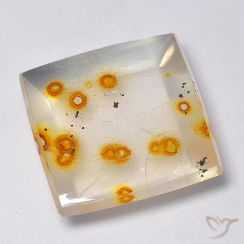 23.18 ct Square Quartz With Marcasite, 19.2 x 18.7 mm From Brazil, Photo A
