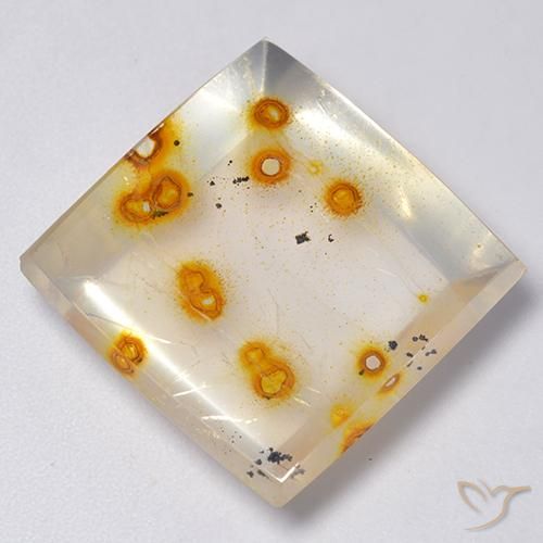 23.18 ct Multicolor Quartz With Marcasite Stone, Natural Quartz With Marcasite in Square Cabochon Shape for Sale