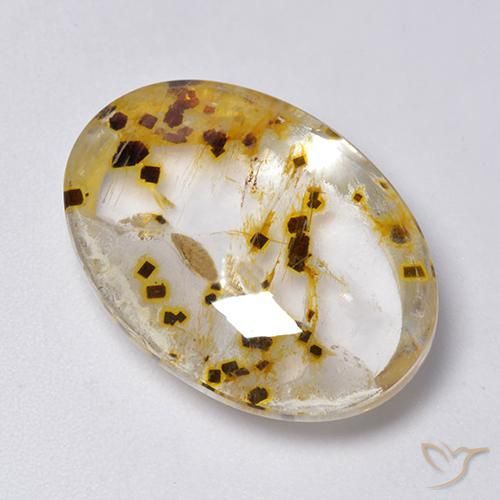 23.33 ct Oval Quartz With Marcasite, 23.3 x 16.6 mm From Brazil, Photo A