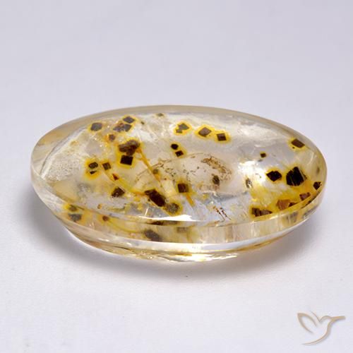 Quartz With Marcasite Gemstone in 23.3 x 16.6 mm Size for Sale, Quartz With Marcasite Stone in Multicolor Color