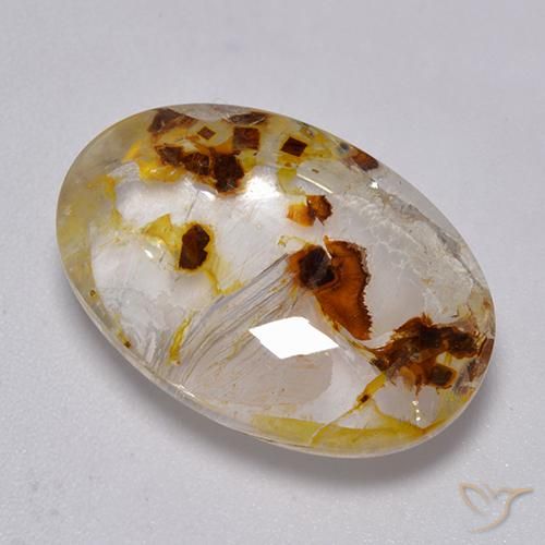 19.87 ct Oval Quartz With Marcasite, 22.3 x 15.2 mm From Brazil, Photo A