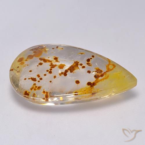 Quartz With Marcasite Gemstone in 26.2 x 16.5 mm Size for Sale, Quartz With Marcasite Stone in Multicolor Color