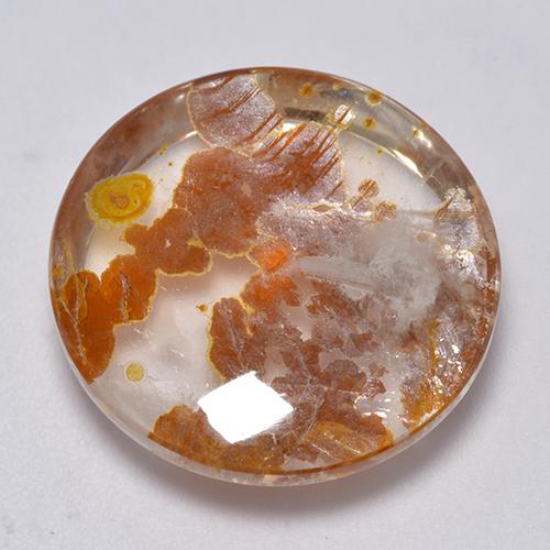 Multicolor Quartz With Marcasite Gem - 22.4ct Round Cabochon (ID: 521578)