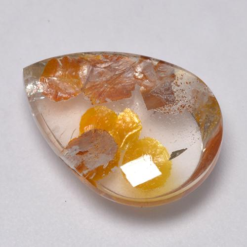 7.73 ct Multicolor Quartz With Marcasite Stone, Natural Quartz With Marcasite in Pear Cabochon Shape for Sale
