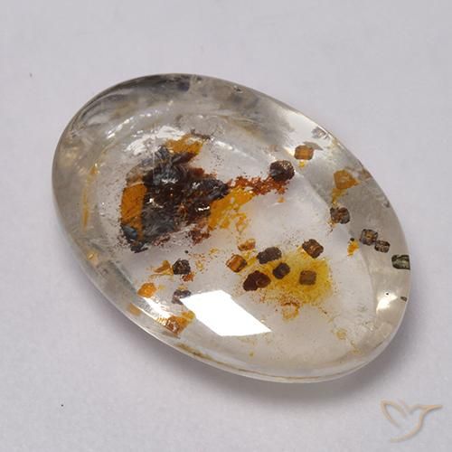7.34ct Natural Multicolor Quartz With Marcasite, Oval, Transparent