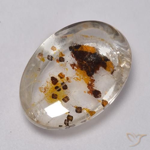 7.34 ct Multicolor Quartz With Marcasite Stone, Natural Quartz With Marcasite in Oval Cabochon Shape for Sale