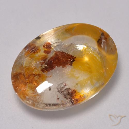 9.40 ct Multicolor Quartz With Marcasite Stone, Natural Quartz With Marcasite in Oval Cabochon Shape for Sale