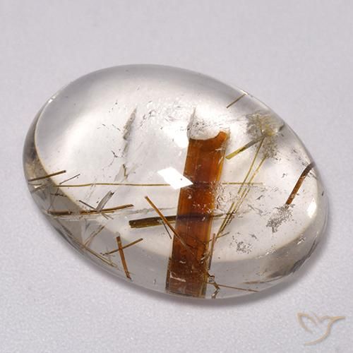 14.43 ct Multicolor Quartz With Marcasite Stone, Natural Quartz With Marcasite in Oval Cabochon Shape for Sale