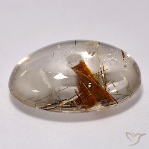Quartz With Marcasite Gemstone in 20 x 15 mm (calibrated) Size for Sale, Quartz With Marcasite Stone in Multicolor Color