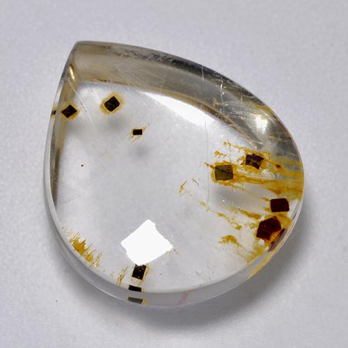 Multicolor Quartz With Marcasite Gem - 9.2ct Pear Cabochon (ID: 521652)