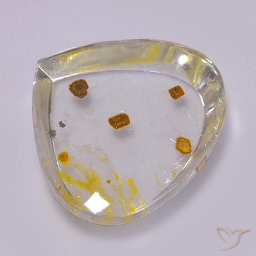 17.42 ct Multicolor Quartz With Marcasite Stone, Natural Quartz With Marcasite in Pear Cabochon Shape for Sale