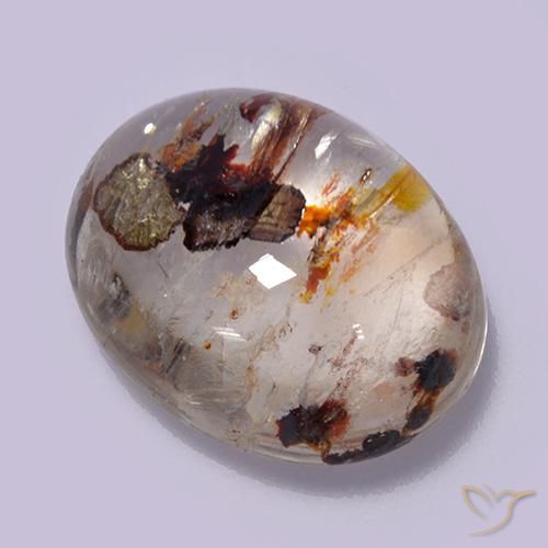 10.56 ct Oval Quartz With Marcasite, 16.2 x 12.9 mm From Brazil, Photo A