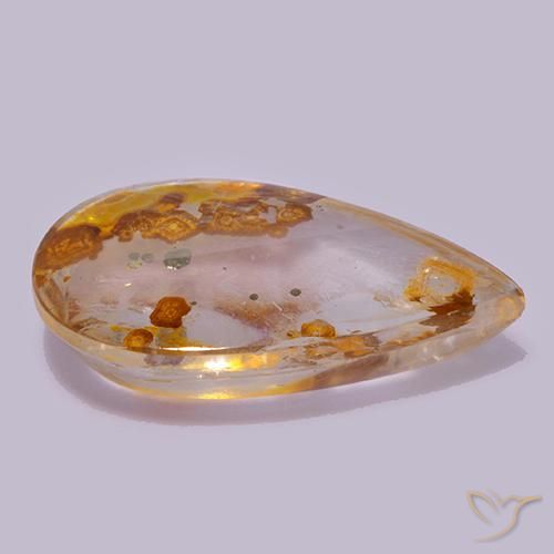 Quartz With Marcasite Gemstone in 22.2 x 14.4 mm Size for Sale, Quartz With Marcasite Stone in Multicolor Color