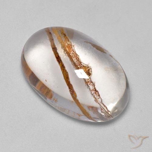 12.65 ct Multicolor Quartz With Marcasite Stone, Natural Quartz With Marcasite in Oval Cabochon Shape for Sale