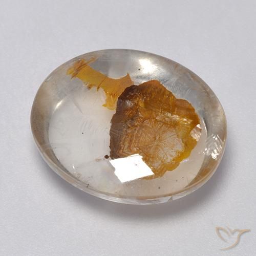 9.04 ct Multicolor Quartz With Marcasite Stone, Natural Quartz With Marcasite in Oval Cabochon Shape for Sale