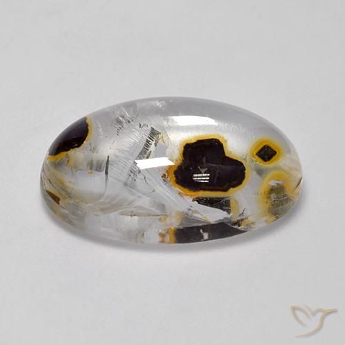 Quartz With Marcasite Gemstone in 21.8 x 14.3 mm Size for Sale, Quartz With Marcasite Stone in Multicolor Color
