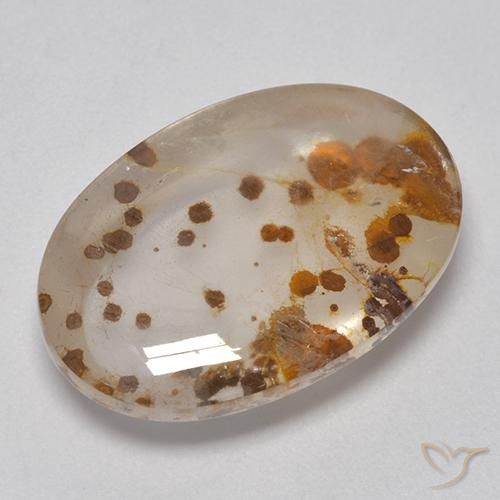 16.00 ct Multicolor Quartz With Marcasite Stone, Natural Quartz With Marcasite in Oval Cabochon Shape for Sale