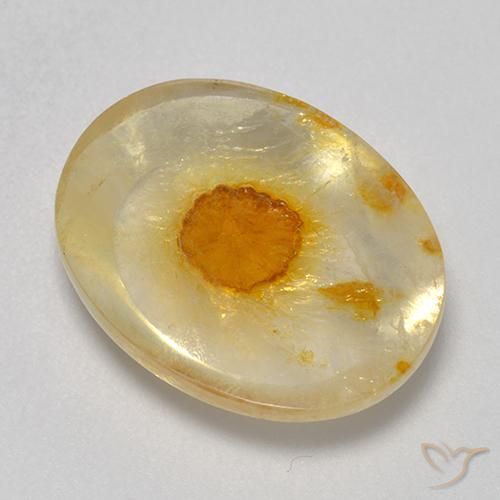 7.97 ct Multicolor Quartz With Marcasite Stone, Natural Quartz With Marcasite in Oval Cabochon Shape for Sale