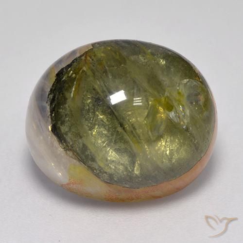 Quarzo Con Marcasite Ovale cabochon da 15,61 ct dal Brasile, dimensione 15,6 x 12,7mm, purezza Translucent, pietra preziosa naturale Nessuna, Quarzo Con Marcasite 1pc in colore Multicolore, durezza Mohs di 7 adatto per gioielli da indossare ogni giorno, Photo A