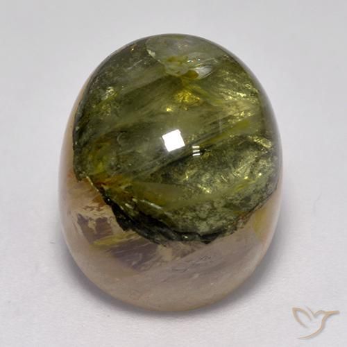 15.61 ct Multicolor Quartz With Marcasite Stone, Natural Quartz With Marcasite in Oval Cabochon Shape for Sale