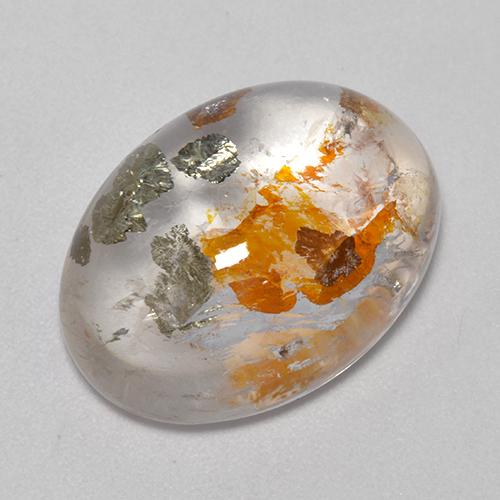 Multicolor Quartz With Marcasite Gem - 13.7ct Oval Cabochon (ID: 522423)