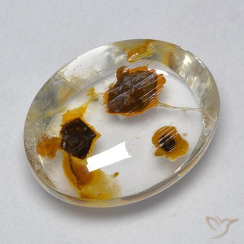 8.54ct Natural Multicolor Quartz With Marcasite, Oval, Transparent