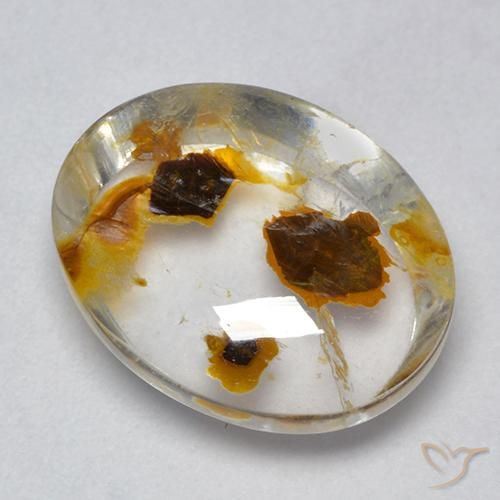 8.54 ct Multicolor Quartz With Marcasite Stone, Natural Quartz With Marcasite in Oval Cabochon Shape for Sale