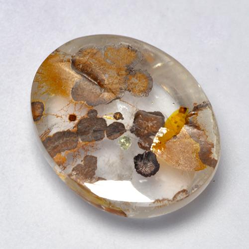 Multicolor Quartz With Marcasite Gem - 8.8ct Oval Cabochon (ID: 522777)