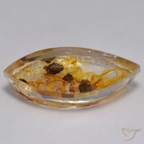 Quartz With Marcasite Gemstone in 23.2 x 13.5 mm Size for Sale, Quartz With Marcasite Stone in Multicolor Color