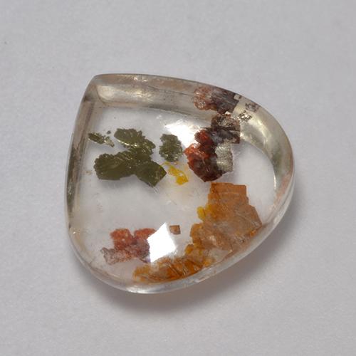 6.29 ct Multicolor Quartz With Marcasite Stone, Natural Quartz With Marcasite in Pear Cabochon Shape for Sale