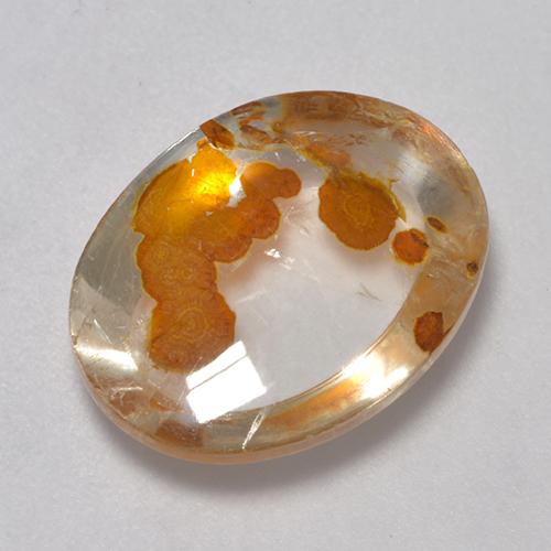 5.86 ct Multicolor Quartz With Marcasite Gemstone, Quartz With Marcasite Gem in Oval Cabochon Shape for Sale.