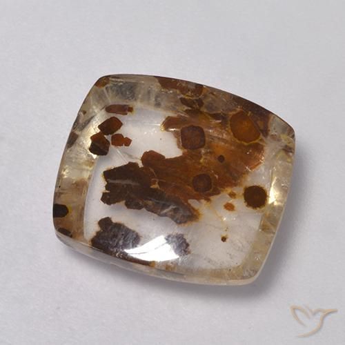 6.25ct Natural Multicolor Quartz With Marcasite, Cushion, Transparent