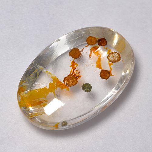 6.64 ct Multicolor Quartz With Marcasite Gemstone, Quartz With Marcasite Gem in Oval Cabochon Shape for Sale.