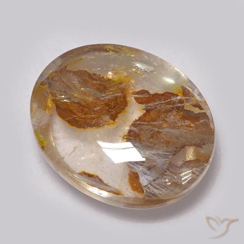 7.86 ct Multicolor Quartz With Marcasite Stone, Natural Quartz With Marcasite in Oval Cabochon Shape for Sale
