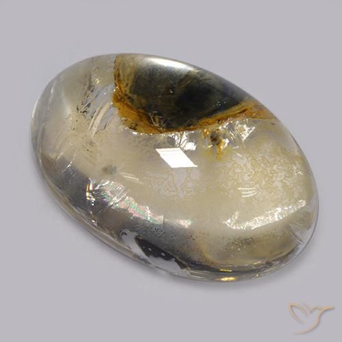 18,9 x 12,7mm Quarzo Con Marcasite multicolore Ovale cabochon dal Brasile, peso di 13,9 ct, pietra preziosa naturale Nessuna in purezza Transparent, Quarzo Con Marcasite 1pz - il colore è Multicolore, durezza Mohs di 7 adatto per gioielli da indossare ogni giorno, Photo A
