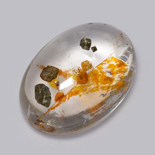 Multicolor Quartz With Marcasite Gem - 14.9ct Oval Cabochon (ID: 523176)