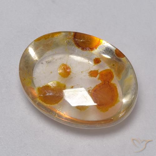 9.08 ct Multicolor Quartz With Marcasite Stone, Natural Quartz With Marcasite in Oval Cabochon Shape for Sale