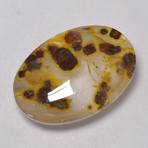 11.35 ct Multicolor Quartz With Marcasite Stone, Natural Quartz With Marcasite in Oval Cabochon Shape for Sale