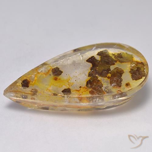 Quartz With Marcasite Gemstone in 28.2 x 16 mm Size for Sale, Quartz With Marcasite Stone in Multicolor Color
