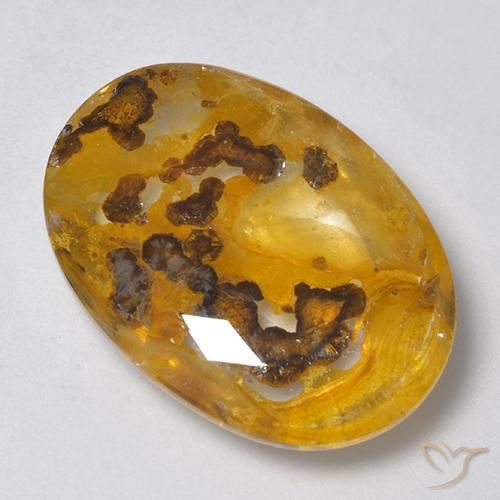 18.71 ct Oval Quartz With Marcasite, 22.5 x 16 mm From Brazil, Photo A