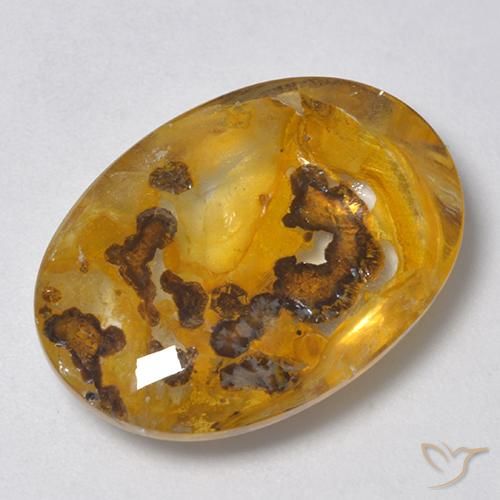18.71 ct Multicolor Quartz With Marcasite Stone, Natural Quartz With Marcasite in Oval Cabochon Shape for Sale