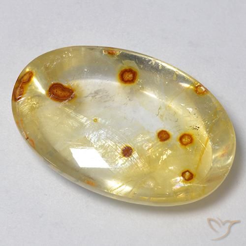 19.30 ct Multicolor Quartz With Marcasite Stone, Natural Quartz With Marcasite in Oval Cabochon Shape for Sale
