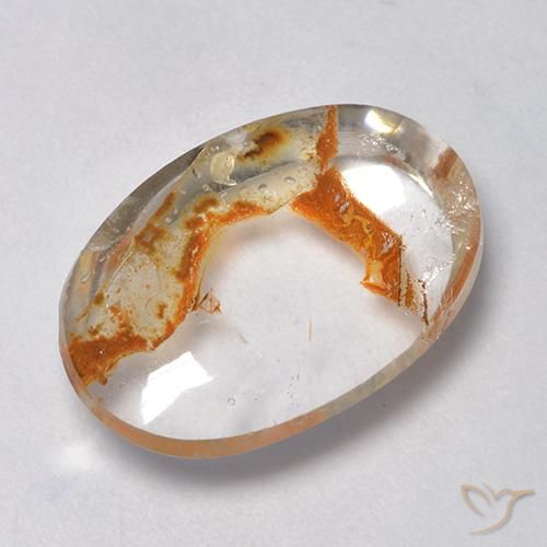 14.87 ct Multicolor Quartz With Marcasite Stone, Natural Quartz With Marcasite in Oval Cabochon Shape for Sale