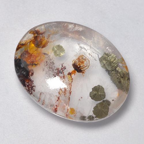 13.79 ct Multicolor Quartz With Marcasite Stone, Natural Quartz With Marcasite in Oval Cabochon Shape for Sale