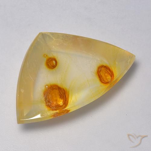 18.15ct Natural Multicolor Quartz With Marcasite, Trillion, Transparent