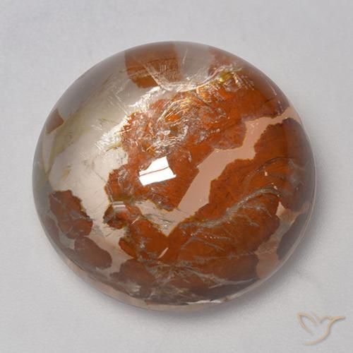 20.59 ct Multicolor Quartz With Marcasite Stone, Natural Quartz With Marcasite in Round Cabochon Shape for Sale