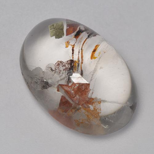 Multicolor Quartz With Marcasite Gem - 12.9ct Oval Cabochon (ID: 523836)