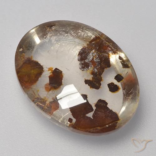 10.20ct Natural Multicolor Quartz With Marcasite, Oval, Transparent