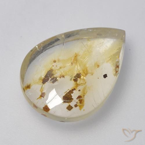 5.72ct Natural Multicolor Quartz With Marcasite, Pear Shape, Transparent