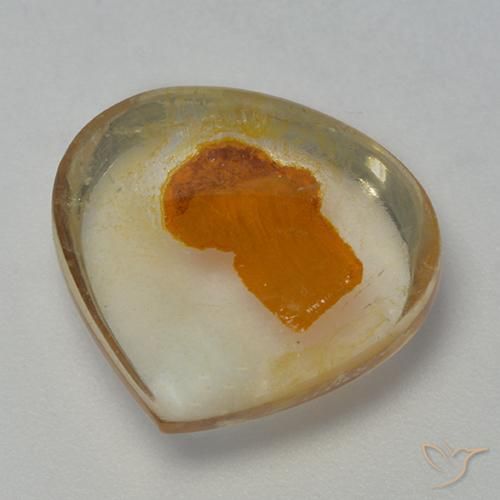 7.97 ct Multicolor Quartz With Marcasite Stone, Natural Quartz With Marcasite in Pear Cabochon Shape for Sale